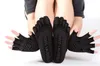 Cotton Non-slip Yoga Toe Socks Gloves Set Sport Women Mitten Half Toe and Fingers Girls Cotton Warm Exercise Running Glovesl