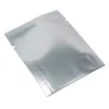 100pcs / parti 5x7cm klart / silver öppen topp aluminiumfolie matlagringspaketväska MyLar folie värme vakuum tätning mellanmål