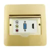 VGA Multimedia Brass Pop Up Floor Mounted Sockets Ground Outlet Box Waterproof 120mm x 120mm4549035