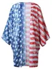 Blusen Frauen Amerikanische Flagge Strickjacke Sommer Casual Shirts Unabhängigkeit Tag Kleid Lose Drucken Tops Mode Blusas frauen Kleidung B3999
