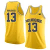 Mit8 Custom Michigan Wolverines 2020 Pallacanestro 2 Isaiah Livers 3 Zavier Simpson 15 Jon Teske 55 Eli Brooks Webber Maglia bianca gialla blu navy