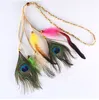 Meisje Hippie Indian Peacock Feather Hoofdband Bohemia Stijl Mode Geweven Fascinators Hoofd Touw Luipaard 5 stijlen Groothandel