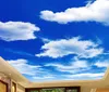 Anpassad dekoration väggmålning 3D tak väggmålning 3d tapet blå himmel och vita moln vardagsrum sovrum 3d tapet tak japanska 260g