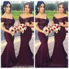2019 Burgundy paljetter topp brudtärna klänningar från axeln Afrikanska anpassade online piga av ära klänningar Vestidos mujer gäst formellt slitage