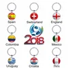 World Cup Double-sided Football Keychains Country Flags Glass Cabochon Soccer Fans Souvenir Car Keyholder Bag Accessories Key Chain