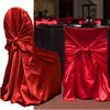Venta caliente Nueva cubierta de silla de satén universal de la autoportización de 21 colores para la fiesta del banquete de la fiesta de bodas Decoraciones de Navidad para el restaurante Proveedor