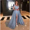 Wspaniała Dubai Mermaid Prom Dress Z Overckirt Koraliki Koronkowe Aplikacje Side Slit Suit Długa Suknia Seksowna Off Formalne Suknie Prom