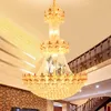 Led Modern Crystal Chandeliers Lights Filleture American Gold Chandelier Home Villa Hotel Big Crystal Droplight 3 White Light Color Dimmable