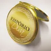 MOQ 100PCS Din logotyp Anpassad kosmetiska speglar Guldfärg Kompakt Golden Lady Makeup Mirror Portable Company Business Presenter