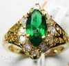 NICE 10K REAL YELLOW GOLD FILLED LADY'S EMERALD RING #8