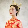 Bridal costume, headwear, antique, Chinese style, crown ornament Wedding, dragon, Phoenix, gown, wine and clothing, Xiu he clothing accessor
