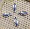 100st Mini Rugby Football Alloy Charms Hängsmycke Retro Smycken Göra DIY Keychain Ancient Silver Pendant för armband Örhängen 15 * 7mm