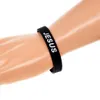 Bracelet en caoutchouc de Silicone, croix de jésus, juste et amour, noir, cadeau de foi religieuse, bijoux sans sexe, 1 pièce, 227v