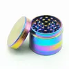 Tobacco Grinders For Dab Rigs Rainbow Smoking Accessories Herb Grinder 4 Parts Tobacco Zinc Alloy Material Manual Crusher 5915-18IB