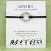 New Silver Tone Circle Volleyball Charm Bracelets & Bangles Women Girls Blessing Card Wristband Friendship Infinity Gifts