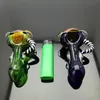 Yeni sigara borusu mini nargile cam bonglar renkli metal şekilli petek renkli cam boru