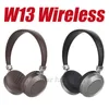 W13 Bluetooth-hörlurar med MIC Deep Bass DJ Hi-Fi Headset Professionella Studio Trådlösa hörlurar med Retail Box