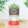 Nötknäppare Doll Flowerpot Set - 4PCs Resin Succulent Växtkruka King Queen Design Flower Pot Fairy Garden Bonsai Planter