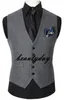 2019 Dark Gray Wedding Groom Wool Single Breadged Hingbone Tweed Sterts Groomsmen Vest Men039S Suit Vest Prom Weistcoat3743296