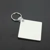 Whole 10pcs DIY MDF Blank Key Chain Square Sublimation Wooden Key Tag Ring For Heat Press Transfer Po Logo Gift- ship297s