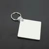 Hela 10st DIY MDF Tom Key Key Chain Square SubliMation TRÅ TECKE TAG RING FÖR VÄRME PRESSVER PO LOGO Gift- SHIP174K