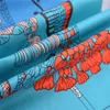 Novo 130*130cm moda lenço de seda feminino grandes xales borlas francesas impressão lenços quadrados femme neckerchief bandana