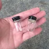 22 * 35 * 14mm 6 ml Küçük Cam Şişeler Alüminyum Vida Kap Mini Şeffaf Temizle Boş Cam Kavanoz Metal Kapak Şişeleri Botellas 100 adet