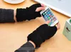 Hot sale fashion women's fingerless autumn winter knitted mittens half finger warm with buttons men women gloves