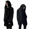 Wholesale- Men's Hooded long Sleeves Cloak Cardigans Outwear With Black Gown Mantle High Quality Men Hoodies and Sweatshirts Asian Size 3XL