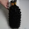 I T ip Hair Extensions 100g extensions de cheveux bouclés afro crépus 100s pointe de bâton de kératine pré-collée cheveux humains