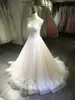 Księżniczka Ukochana dekolt nagi kolorowy kolor suknia ślubna z kryształami marszczona rąbek nowy design suknie ślubne suknie balowe