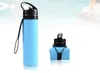 5 farben Kreative 600ML Sport Wasser Flasche Outdoor Trinkwasser tasse Tragbare Silikon Klapp wasserkocher T3I0442