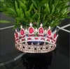 2020 프린세스 크리스탈 웨딩 크라운 합금 신부 Tiara Baroque Queen King Crown Clear Royal Blue Red Rhidone Bridal Tiara Crow8181325