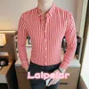 Factory Direct Shirt Men 2018 Spring New Business Dress Men Shirts Casual Long Sleeve Slim Fit Stripe Work Formal Wear Shirt Man