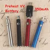 5pcs lo evod batteria preriscaldamento vv a tensione variabile vaper penna ego 510 thread micro USB passthrough carica inferiore 11,2 mm 350 mAh batteria