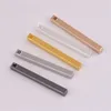 Hele sale2.5 * 25mm 50 stks Koper Materiaal Zilver goud Blank bar charm Eenvoudige Bar charm Lange Strip voor ketting Hanger voor DIY