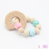 Baby Wooden Teether Silicone Beads Nursing Bracelets Teething Wood Rattles Toys Baby Teether Bracelets Nursing Toys Gift YE0225528013