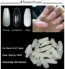 600pcs / Sac Nail Art Transparent Naturel Faux Ongles Art Conseils Forme plate Full Cover Manucure Faux Conseils Ongles