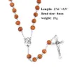 Collier chapelet catholique perles en bois jésus croix pendentif collier prière perles colliers religieux