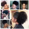 Moda Nowy Krótki Ombre 1B / 30 Kinky Kręcone Włosy Puff Afro Sznurek Ludzkich Włosów Ponytail Hairpiece Clip w 14 cali 100G-140g