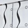 Tende da cucina corte tende a pacchetto bianco nero tessuti in tulle tende per porte a pannello trasparente trattamento per finestre Tenda voile jacquard a righe