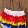 Barnkläder Svart prickmönster Tjejer Kläder Set Fashion Baby Girls Rainbow Ärmlös Toppar Mini Dress + Shorts 2PCS Infant Girls Outfits