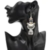 idealway New 6 Colors Vintage Silver Bells Tassel Drop Dangle Earrings For Women Jewelry