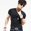 Men Pure Color O-Neck T-Shirt Render Unlined Upper Garment T Shirt For Male With Short Sleeves Tight Mens Clothes