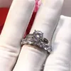 Victoria Wieck Drop Shipping Deslumbrante Jóias de Luxo Prata Esterlina 925 Corte Redondo Completo Topázio Branco CZ Diamante Feminino Anel de Casamento Presente