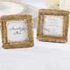 Darmowa Wysyłka 30 sztuk Złoto Żywica Pióro Mini Ramka na zdjęcia Uchwyt Posiadacz Karty Wedding Favors Party Decor Event Gift Rocznica Dostawy