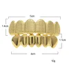 힙합 남자의 탑 바닥 치아 그릴 그릴 세트 골드 실버 범프 격자 여성을위한 거짓 치과 그릴 힙합 래퍼 바디 쥬얼리 액세서리