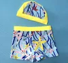Pantaloncini da bagno per bambini Costumi da bagno per bambini Beach Swim Slip e berretti per nuoto estivo in spiaggia (2-10T, blu)