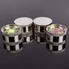 Luminous kaleidoscope pattern cigarette grinding device grinder 3 layer metal smoke cutter