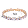 Tennis Chain Bracelet Copper Material Men's Hip hop Jewelry Iced Zircon Four Colors Women CZ Bracelet Link 18cm 28cm329S